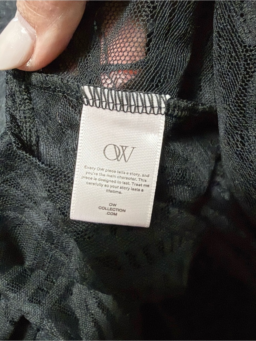 OW Collection Lexi Black Long Sleeve Lace Blouse Top NWT Size M - Picture 15 of 16